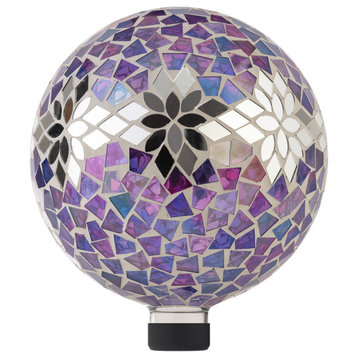 Alpine Purple Mosaic Gazing Globe, 11"Tall