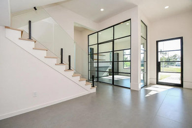 Inspiration for a modern entryway remodel in Houston