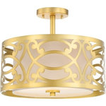 Nuvo Lighting - Nuvo Lighting 60/5967 Filigree - Two Light Semi-Flush Mount - Shade Included: TRUE Warranty: 1 Year Limited* Number of Bulbs: 2*Wattage: 60W* BulbType: A19 Medium Base* Bulb Included: No