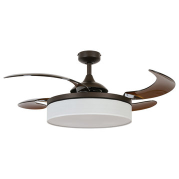 Fanaway Fraser 48" AC Ceiling Fan With Light, Oil Rubbed Bronze and Amber