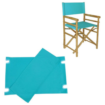 Set of 2 Canvas For Bamboo Director Chair, Aqua Blue