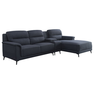 Walcher Storage Sectional Sofa, Gray Linen