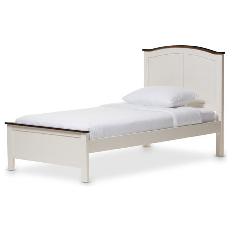 Harry Classic Butter Milk and Walnut Finishing Platform Bed, Twin