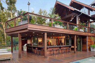 Inspiration for a rustic deck remodel in New York