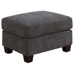 Lorino Home - Rachel Ottoman, Charcoal Gray - The Rachel ottoman is a classic design that becomes highly versatile and insanely comfortable with the soft, ultra plush chenille cover, featuring fixed cushion and block feet