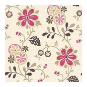 Amelie Pink Modern Floral Trail Wallpaper Bolt