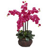 Phalaenopsis With Decorative Vase Silk Flower Arrangement, Beauty