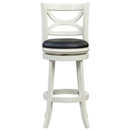 29" Florence Swivel Stool, Distressed White