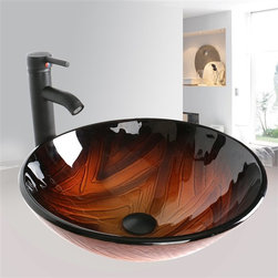 Naples Bathroom Vessel Sink with Faucet & Drain - Bathroom Sinks
