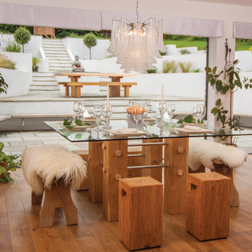 Rustic modern dining open plan dining room in Brighton