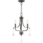 Livex Lighting - Livex Lighting 40783-92 Laurel - Three Light Mini Chandelier - Faceted clear crystals drop beautifully from the tLaurel Three Light M English Bronze Clear *UL Approved: YES Energy Star Qualified: n/a ADA Certified: n/a  *Number of Lights: Lamp: 3-*Wattage:60w Candelabra Base bulb(s) *Bulb Included:No *Bulb Type:Candelabra Base *Finish Type:English Bronze
