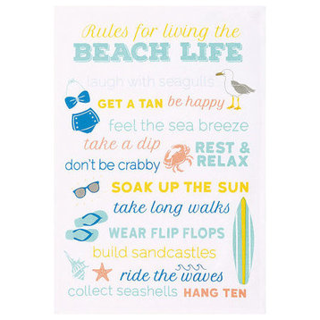 Rules For Living The Beach Life Kitchen Towel