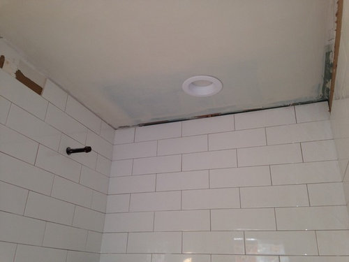 Subway Tile In Shower, How To Put Tile On A Shower Ceiling