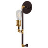 1-Light Wall Sconce, Black and Antique Brass