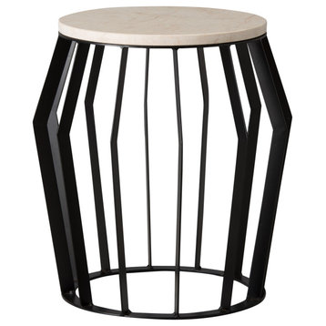 19 in. Billie Black Wrought Iron Accent Table