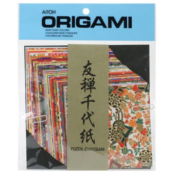 Aitoh Yuzen Washi Chiyogami Origami Paper, 4 by 4-Inch, 40 Sheets