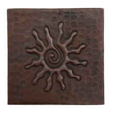 Infinity Sun Design Hammered Copper Tile, 10"x10"