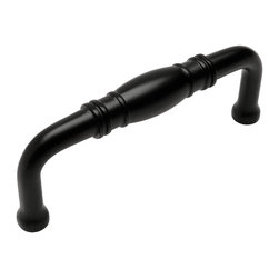 Cosmas - Cosmas 4313FB Flat Black Cabinet Pull, 3" Hole Centers, Set of 10 - Cabinet And Drawer Handle Pulls