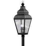 Livex Lighting - Exeter Outdoor Post Head, Black - Finished in bronze with clear water glass, this outdoor wall lantern offers plenty of stylish illumination for your home's exterior.