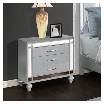 52648-ns Bella Furniture Calipso - Silver Nightstand - Silver
