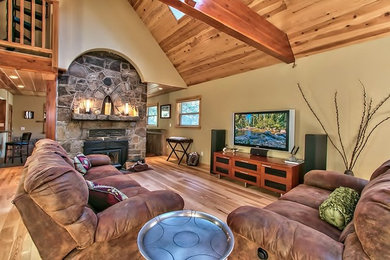 Family room - rustic family room idea in Other