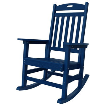 Traditional Patio Rocking Chair, Waterproof Heady Duty Construction, Dark Navy
