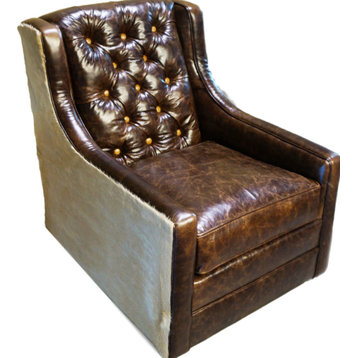 "Snowmass" Tall Back Tufted Swivel Glider