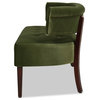 Jared Roll Arm Tufted Bench Settee, Olive Green Performance Velvet