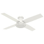 Hunter Fan Company - Dempsey 52 in. Indoor Ceiling Fan, Fresh White - A contemporary fan with mass appeal, the Dempsey fits flawlessly in any home's modern decor. The 52-inch blade span will keep large rooms in the home feeling cool. A full collection of Dempsey contemporary  ceiling fans are available to tailor the size and features for each room while maintaining a consistent look throughout the house.
