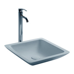 ADM Bathroom Design - ADM Square Countertop Sink, White, 17" - Bathroom Sinks