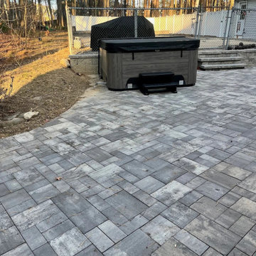 Hot tub wired and ready on a new patio
