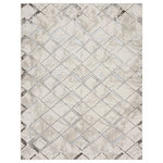 Nourison - Nourison Glitz 7'10" x 9'10" Ivory/Grey Modern Indoor Area Rug - This abstract rug from the Glitz Collection adds modern style with a touch of glam. The marble-like pattern is layered with a broken geometric design that emulates the look of an expertly hand-carved rug. A shimmering finish adds an additional layer of depth and movement, with a softly textured polyester pile that feels wonderfully soft underfoot.
