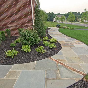 Pennsyvania Bluestone Walk with Brick Banding, Chester Springs, PA