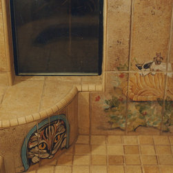 Roman Shower Design with Cats - Artwork