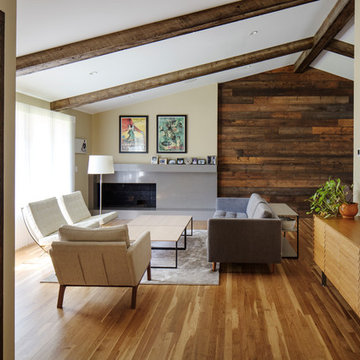 Custom Fireplace | Living Room | Mid-Century Bayberry Renovation