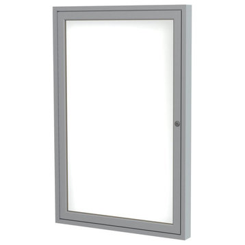 Ghent's Ceramic 36" x 30" 1 Door Enclosed Mag. Whiteboard in White