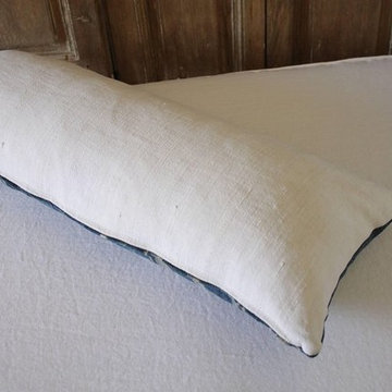 Antique Indigo Blue Batik Lumbar Pillow