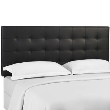 Paisley Tufted Full / Queen Upholstered Faux Leather Headboard MOD-5854-BLK