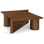 Meridian Furniture - Pavillion Coffee Table, Walnut - Inject bold, modern styling into your living space with this Pavillion Coffee Table. The striking blend of a rich walnut finish and oak wood veneer exudes elegance and durability. This design is composed of two distinct tables that can be placed together for a cohesive, eye-catching centerpiece. The versatile styling options of this coffee table allow you to personalize it to your liking and create a unique look that complements your decor. With its sleek, modern styling and sturdy construction, this coffee table is sure to become the focal point of any living space.
