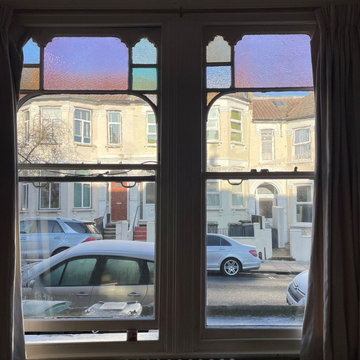Stained Glass imitation - new timber sash windows