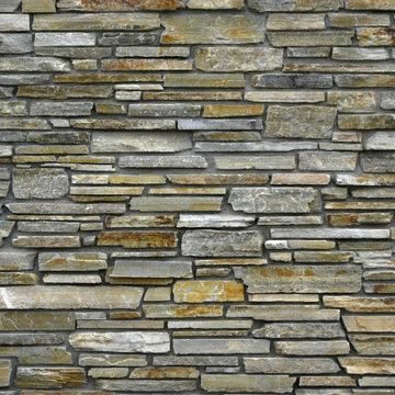 Smokey Gold Real Thin Stone Veneer Exterior Wall