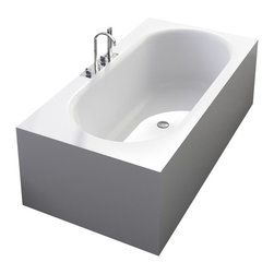 ADM Bathroom Design - ADM Rectangular Freestanding Bathtub, Matte White, 70.8" - Bathtubs