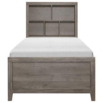 Lorenzi Bedroom Collection, Twin Bed With Bookcase Headboard