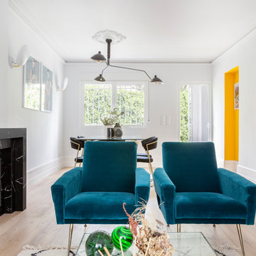 Salón comedor con chimenea