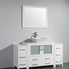 Vanity Art Vanity Set With Vessel Sink, White, 60", Standard Mirror