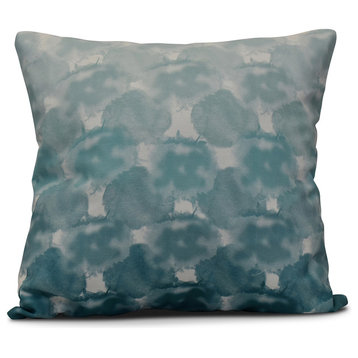 Beach Clouds, Geometric Print Pillow, Teal, 16"x16"