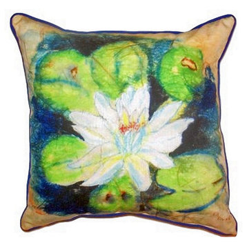 Water Lily on Rice Extra Large Zippered Pillow 22x22