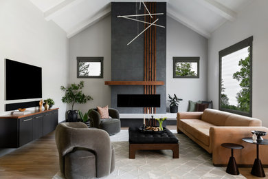 Trendy living room photo in Nashville