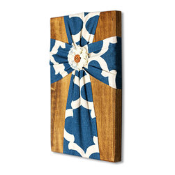 Makarios Decor - Fabric Cross, Fynn Blue - Wall Accents