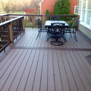 AZEK Deck with Timbertech Builderrail and Genovations Brownstone post wraps
